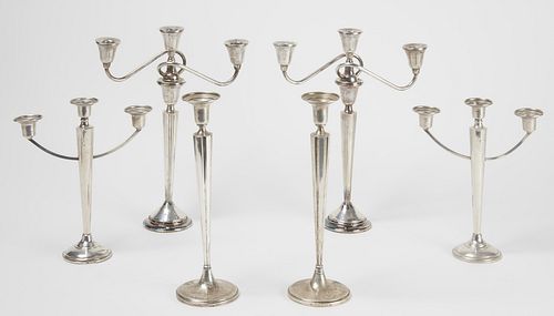 3 pairs of Weighted Sterling Candle Holders