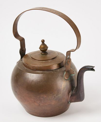Large Early Copper Kettle