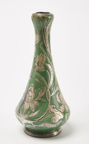 Ceramic Vase with Silver Overlay