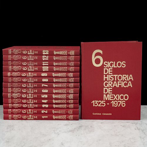 Casasola, Gustavo.  Seis Siglos de Historia Gráfica de México 1325 - 1976. México: Ediciones Gustavo Casasola, 1978. Pzs: 14.