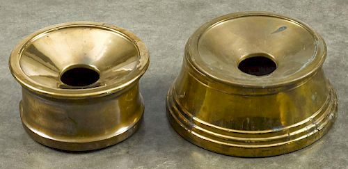 Two brass spittoons, 19th c.