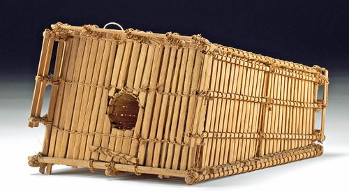 19th C. Micronesian Bamboo Wood & Sennit Fishing Trap