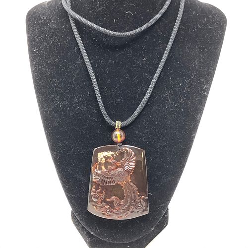 Amber pendant with phoenix bird /  MYANMAR (BURMESE)