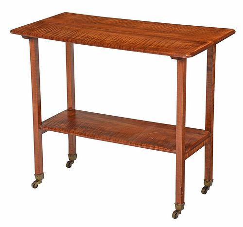 American Tiger Maple Two Tier Side Table