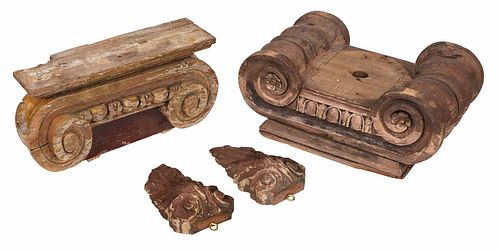 Group of Four Carved Architectural Elements