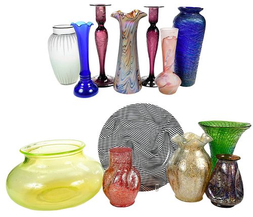 Group of 14 Assorted Glass Table Objects
