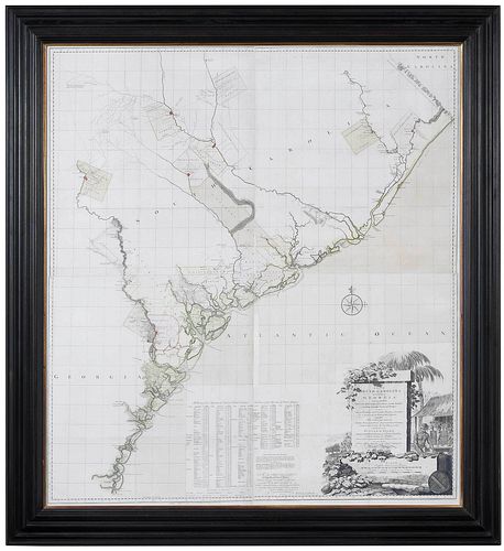 Large Reproduction of DeBrahm Map of Carolina