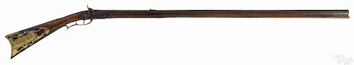 Bedford County, Pennsylvania full stock buck & ball long rifle, approximately .55 caliber