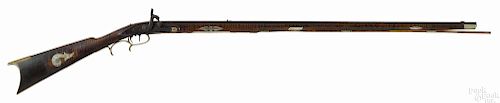 Full stock percussion boy's rifle, approximately .28 caliber, inscribed C N F on barrel flat