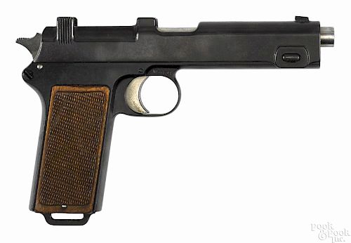Steyr Hahn Model 1912 semi-automatic pistol, 9 mm, 5'' barrel, serial  #8406. C & R sold at auction on 14th November | Pook & Pook