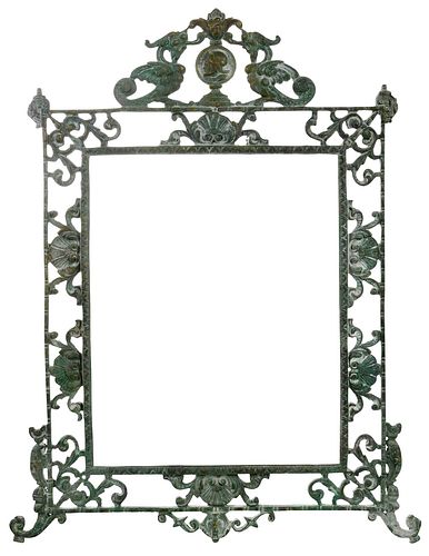 Large Bronze Reticulated Tabletop Picture Frame