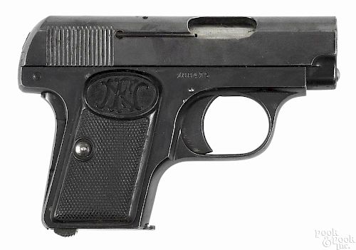 Fabrique Nationale Model 1906 semi-automatic pistol, 6.35 mm, 2'' barrel, serial #188475. C & R