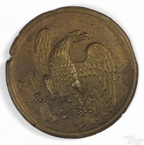 Civil War eagle breast plate, 19th c., 2 1/2'' dia.
