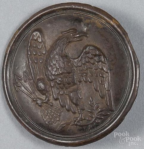 Civil War eagle breast plate, 2 1/2'' dia.