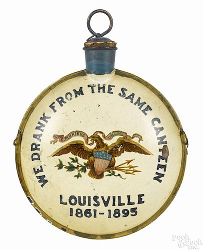 Civil War commemorative canteen, late 19th c., inscribed We Drank from the Same Canteen