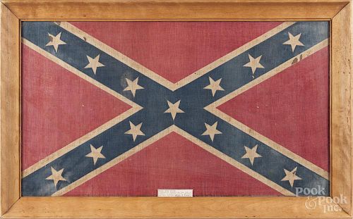 Confederate flag, bearing a typed label, inscribed Confederate Celebration flag