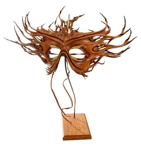 John Flemming Leather Mask on Stand