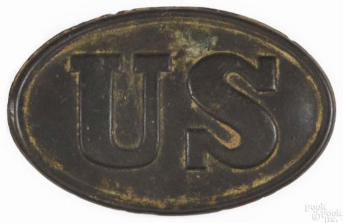 Civil War US belt buckle, ca. 1863, 3 1/2'' w.