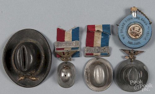 G.A.R. Civil War related souvenirs, ca. 1900, to include a felt covered canteen