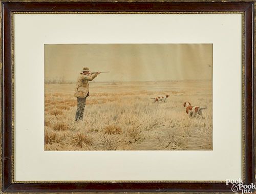 A. B. Frost, sporting lithograph of quail hunting with setters, 12'' x 19''.