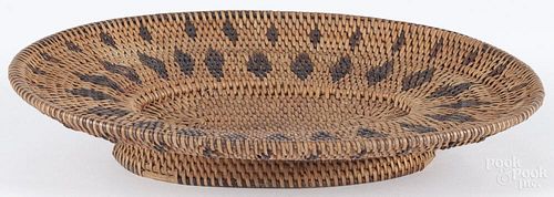 Native American basketry tray, early 20th c., probably Washoe, 10 1/2'' l., 8 1/4'' w.