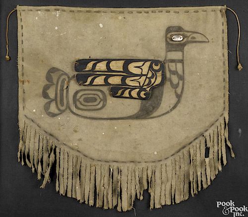 Northwest Coast Tlingit dance apron, 26 1/2'' x 27''. Provenance: DeHoogh Gallery, Philadelphia.