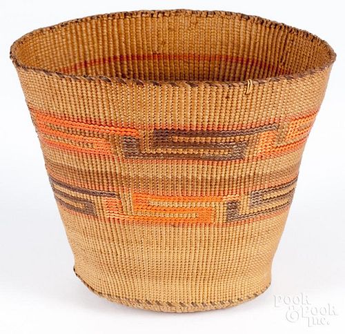 Tlingit basketry bowl, ca. 1900, 4 1/2'' h., 5 1/4'' dia. Provenance: DeHoogh Gallery, Philadelphia.