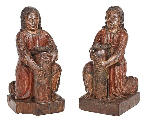 A Pair of Spanish Colonial Devotional Figures