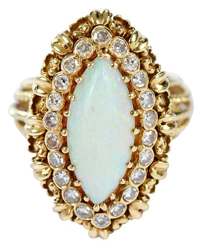 La Triomphe 18kt. Opal and Diamond Ring
