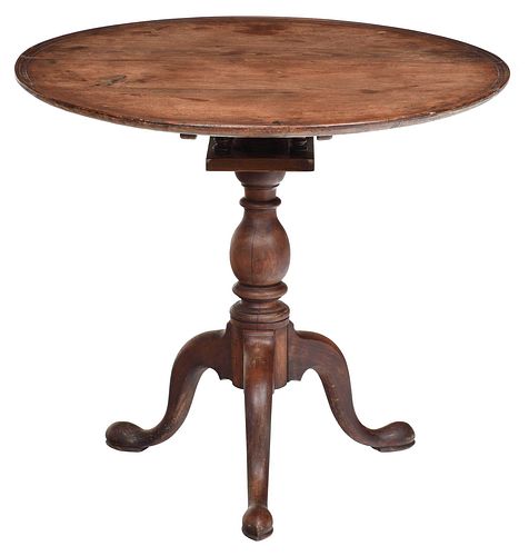 American Chippendale Walnut Dish Top Tea Table