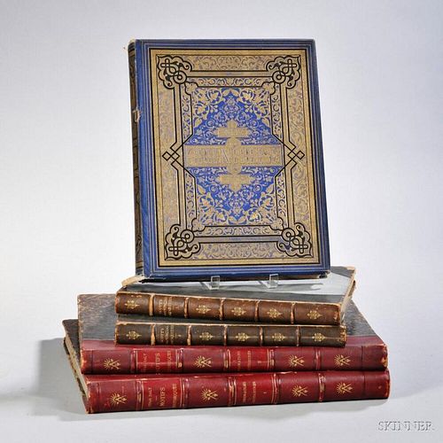 19th Century Plates Books, Three Titles in Five Volumes.