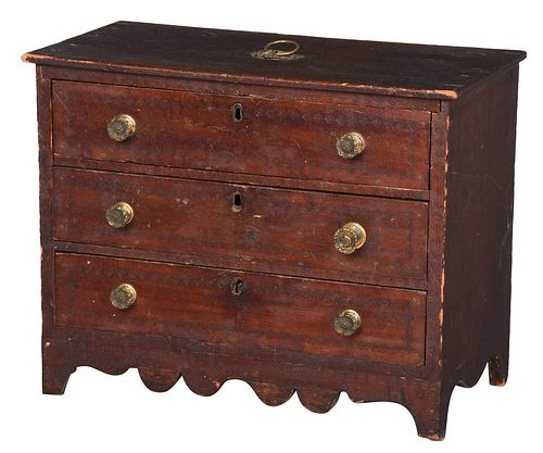 American Federal Miniature Chest in Early Surface