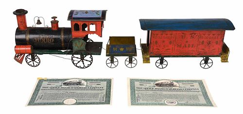 Large American Tin Toy Train Set