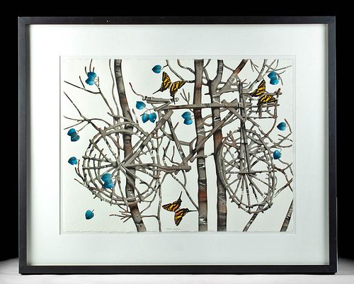 Signed George Dombek Watercolor - Bicycle, ca. 2004