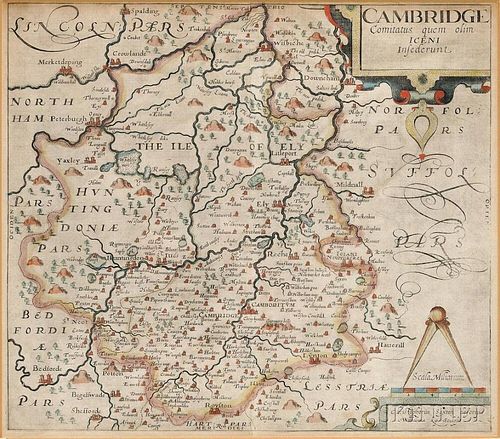 Cornwall, England. Joannes Jansson (1588-1664) Cornubia sive Cornwassia.