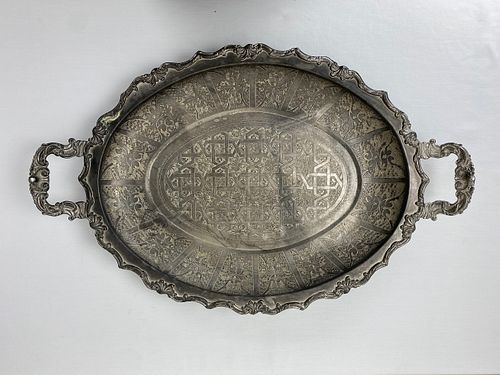 A silver plated serving Tray Middle eastern SADF