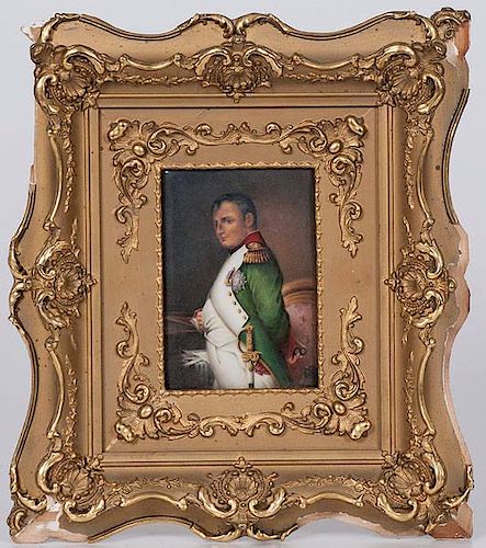 Framed Napoleon Porcelain Plaque 