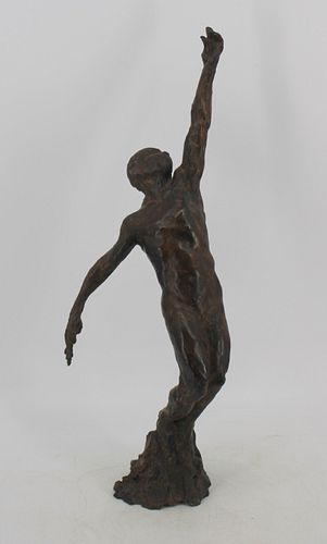 Patinated Bronze Sculpture Of a Male Nude