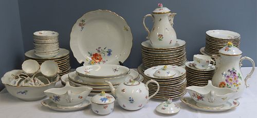 Meissen. Large Service of Hand Painted Porcelain.