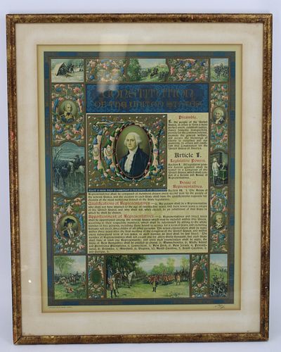 Framed Constitution Of The United States.