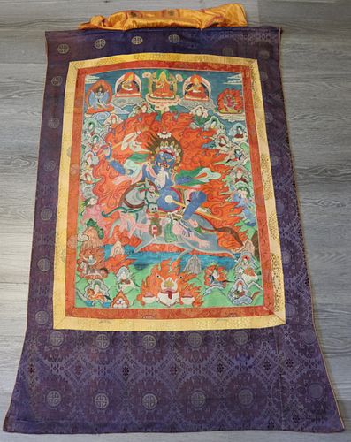 Tibetan Thangka of Shri Devi Magzor Gyalmo.