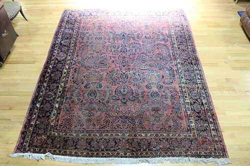 Antique & Finely Hand Woven Sarouk Carpet.