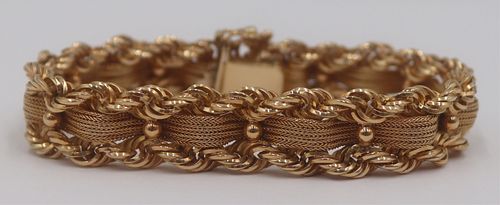 JEWELRY. 14kt Gold Woven Bracelet.