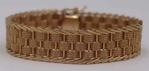 JEWELRY. Vintage 14kt Gold Articulated Bracelet.