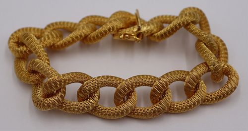 JEWELRY. Signed Italian 18kt Gold Link Bracelet.