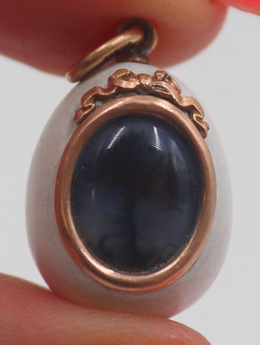 JEWELRY. Russian 14kt Gold, Agate, and Stone?