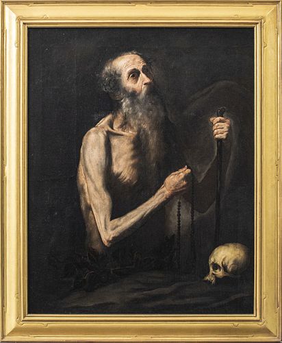 Follower of Ribera "Saint Onuphrius" Oil on Canvas