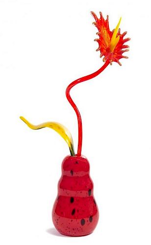 An American Studio Glass Sculpture, Dale Chihuly (b. 1941) Height 61 inches.