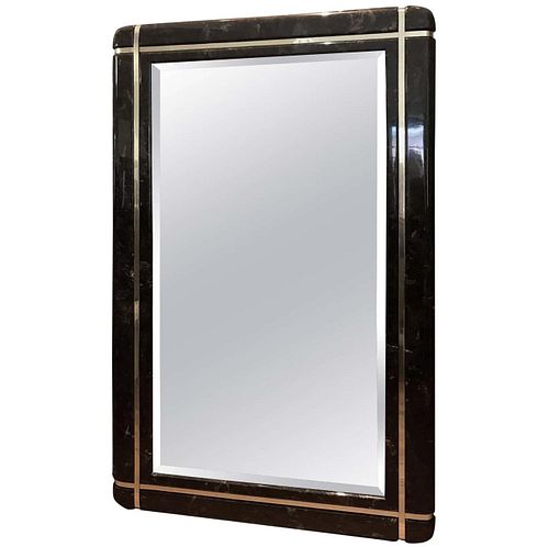 Marble and Brass Mid-Century Mirror in the Style of