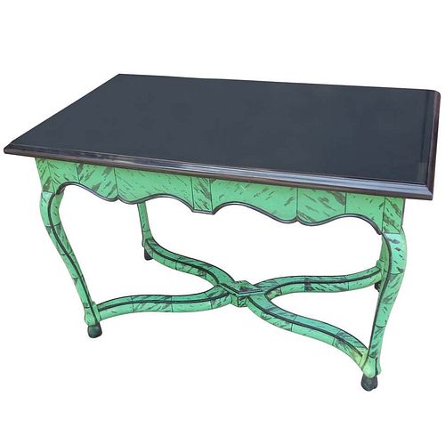 Belgian Marble and Faux Tortoiseshell Center Table